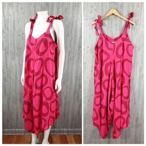 Pure Italian Linen Strawberry Pink Jumpsuit Overall Magnolia Artsy Pearl